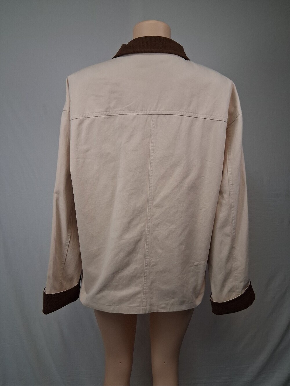 ZESICA Cream Jacket with Brown Trim Size XL - Picture 8 of 16